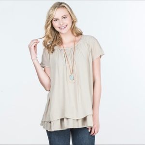 Matilda Jane Tan Flowy Shirt